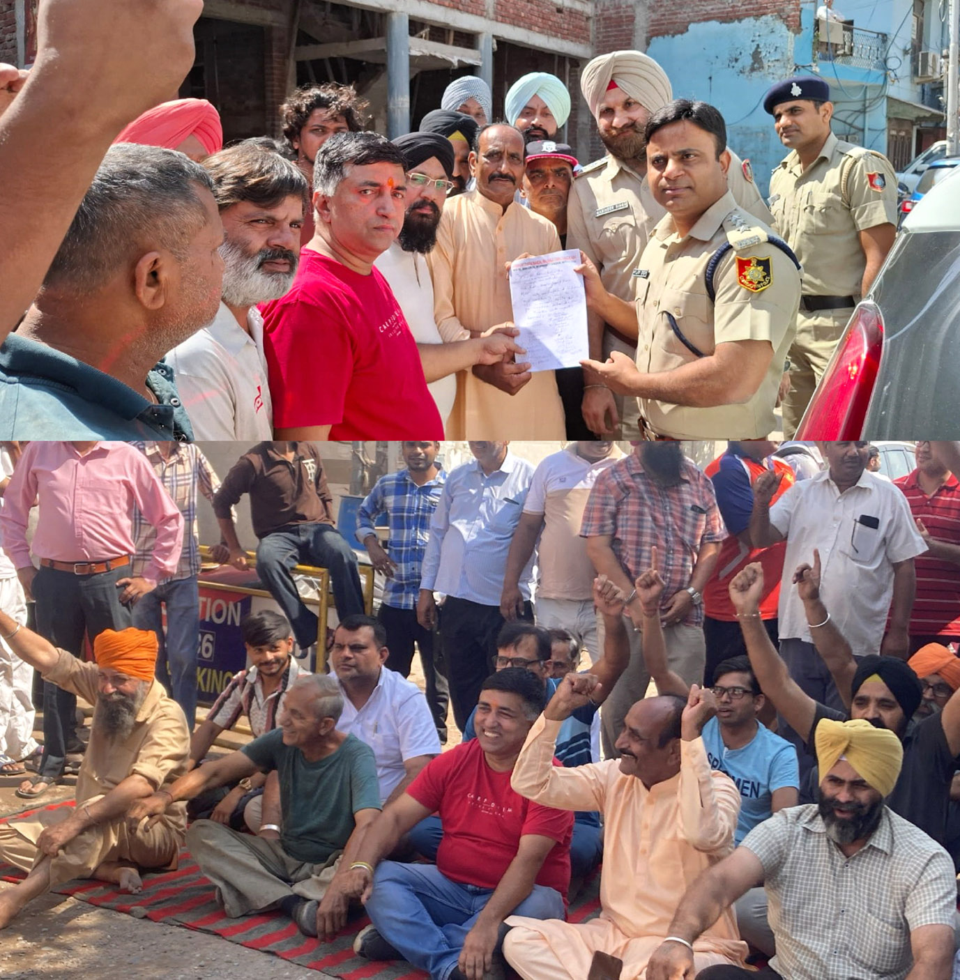 मनी माजरा में आखिर दुकानदारों का गुस्सा फूटा, महंत रामेश्वर गिरी के नेतत्व में व्यपारीयो ने नगर निगम के विरुद्ध किया पर्दशन, सडक जाम की गई